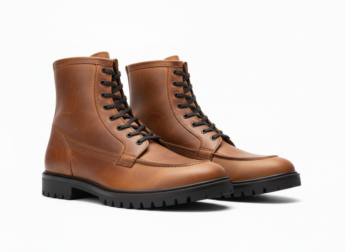 Signature Leather Lace-Up Boot